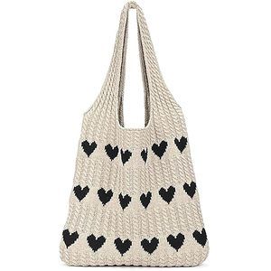 Knitted Shoulder Tote Bag Large Crochet Beach Bag Hobo Bag Aesthetic Tote -_-